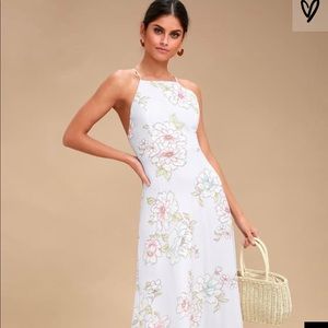 BLOOMS FOR YOU LIGHT BLUE FLORAL PRINT MAXI DRESS